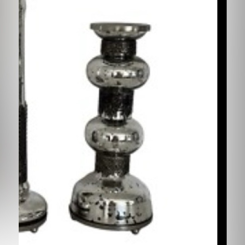 New Pottery Barn Madeline Mercury & Metal Taper Candle holder